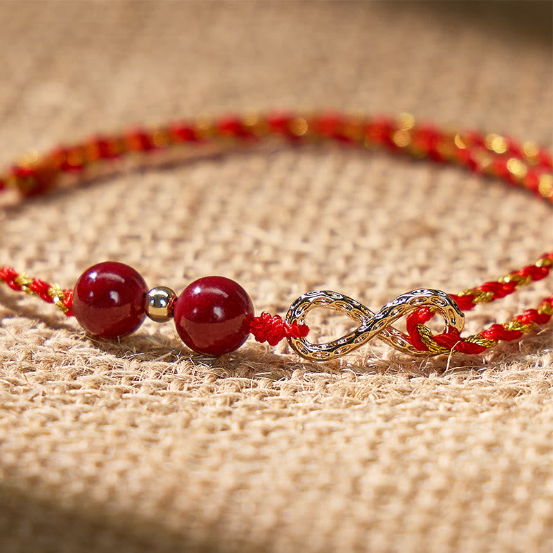 FuAttract Good Luck & Protection Infinity Charm with Cinnabar Beads Red String Bracelet - image 4