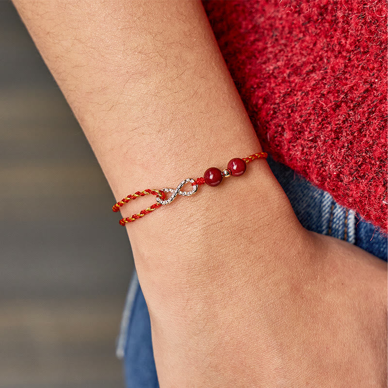 FuAttract Good Luck & Protection Infinity Charm with Cinnabar Beads Red String Bracelet - image 6