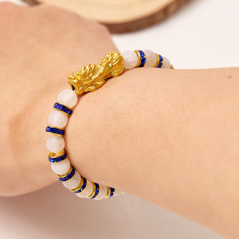 FuAttract Wealth Attraction & Luck White Natural Porcelain Crack Feng Shui Pixiu Bracelet - image 1