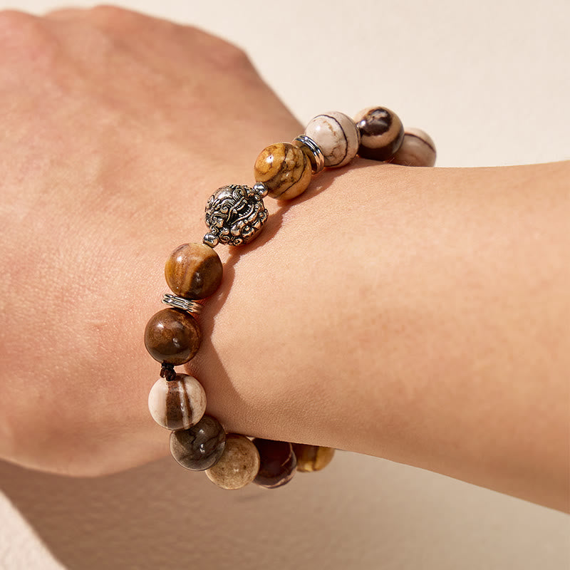 FuAttract Wealth Attraction & Protection  Australian Zebra Stone Pixiu Bracelet - image 3