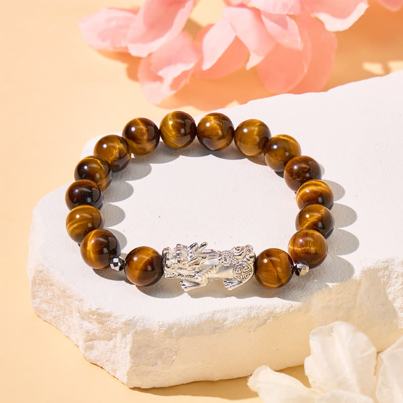 FuAttract Wealth Attraction & Courage Tiger Eye Confidence Pixiu Bracelet - 10mm - image 0