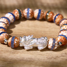 FuAttract Manifest Grounded Balance & Luck Banded Tibetan Agate Pixiu Bracelet - image 4