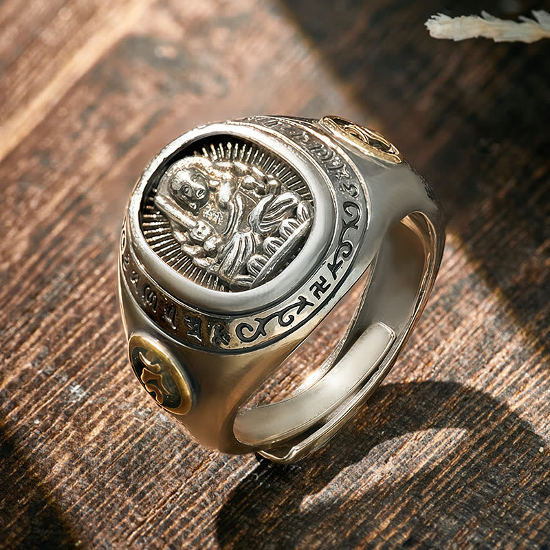 FuAttract Peace & Protection Energy Mantra Chinese Zodiac Amulet Ring - Acala Bodhisattva - Rooster - image 24