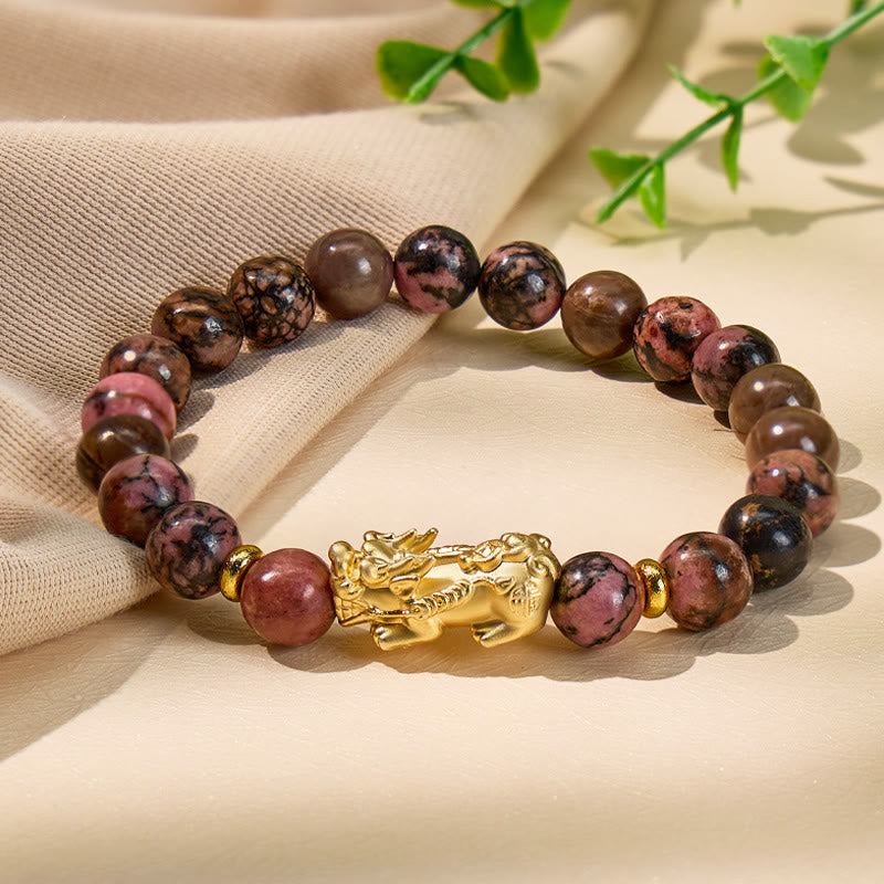 FuAttract Emotional Healing & Balance Guardian Rhodonite Pixiu Bracelet - 8mm - image 0