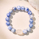 FuAttract Balance Prosperity Fortune Blue Dot & White Agate Pixiu Bracelet  - image 1