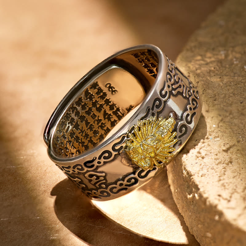 FuAttract Peace & Protection Mantra Chinese Zodiac Buddha Spiritual Energy Amulet Ring - image 4