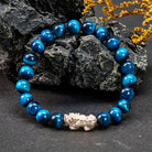 FuAttract Protection Prosperity Energy Blue Tiger Eye Silver Pixiu Bracelet - image 3