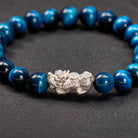 FuAttract Protection Prosperity Energy Blue Tiger Eye Silver Pixiu Bracelet - image 6