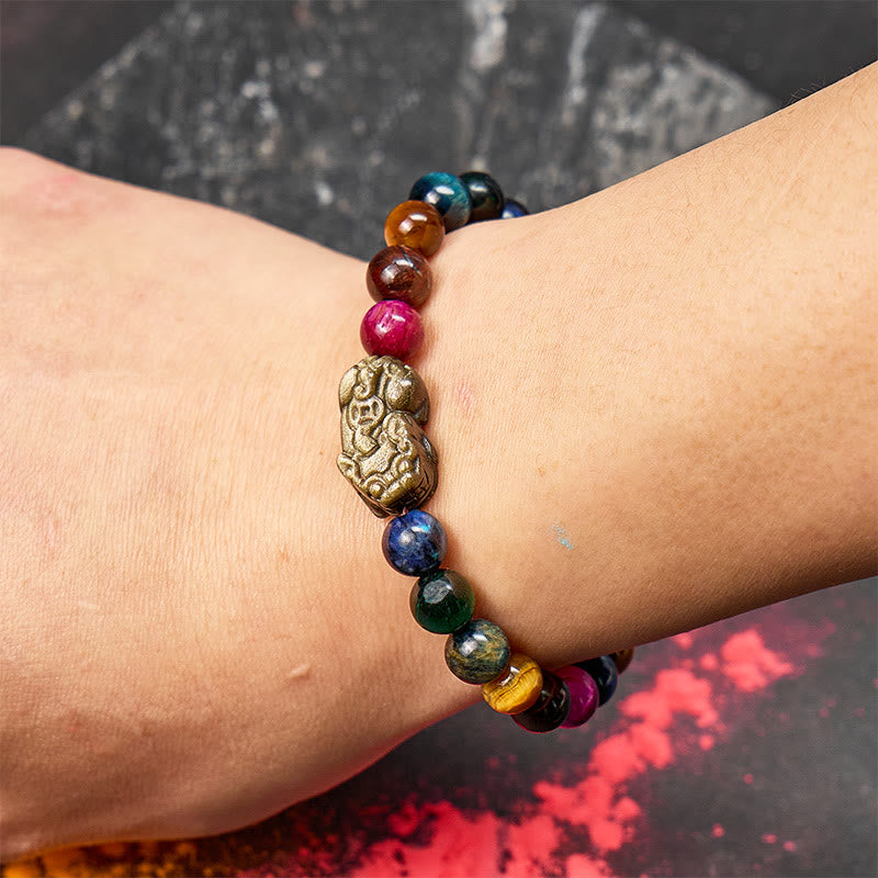 FuAttract Fortune Energy Focus & Protection Tiger's Eye Golden Obsidian Pixiu Bracelet - image 7