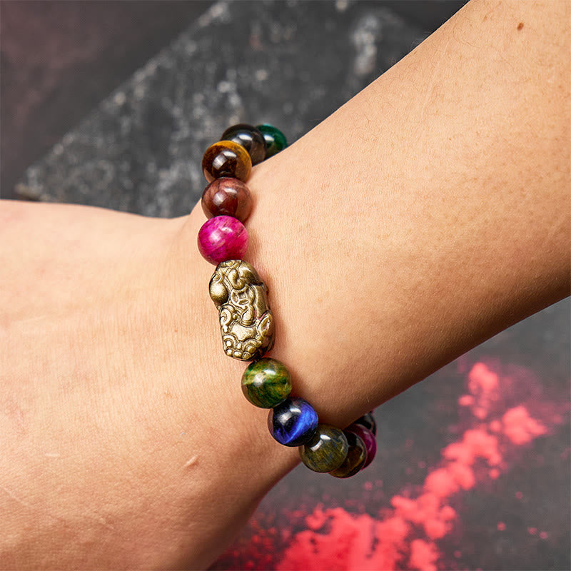 FuAttract Fortune Energy Focus & Protection Tiger's Eye Golden Obsidian Pixiu Bracelet - image 8