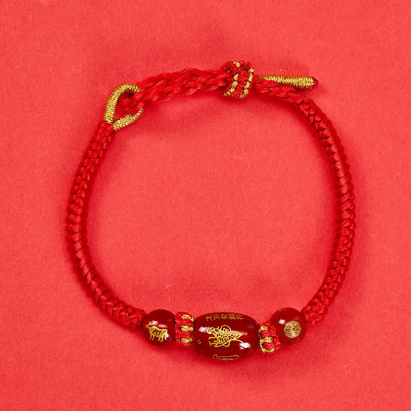 FuAttract Red Agate Chinese Zodiac Red String – Braided Protection & Fortune Bracelet - Red Agate Chinese Zodiac-Ox - image 14