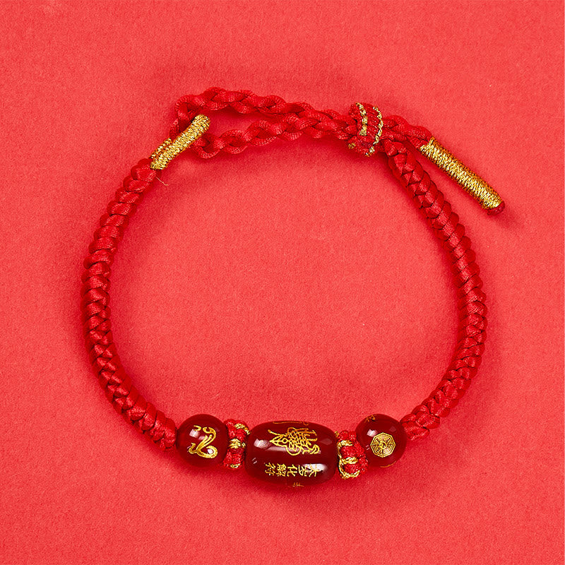 FuAttract Red Agate Chinese Zodiac Red String – Braided Protection & Fortune Bracelet - Red Agate Chinese Zodiac-Snake - image 18