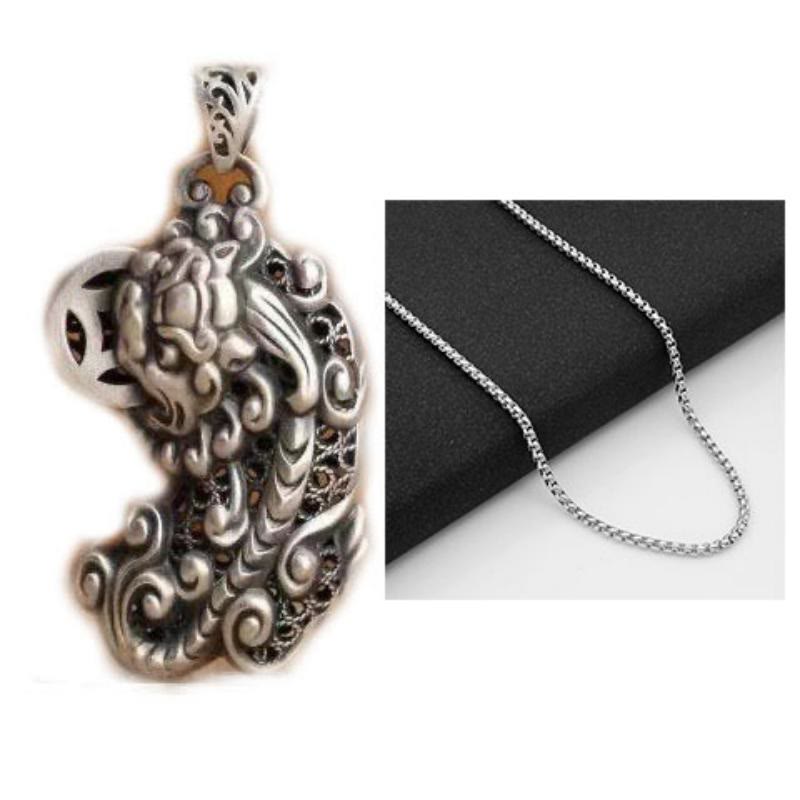 FuAttract Wealth Protection Pixiu Amulet Necklace - With Box Chain - image 9