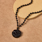 FuAttract Inner Strength & Protection - Silver & Black Obsidian Bead Necklace - image 4