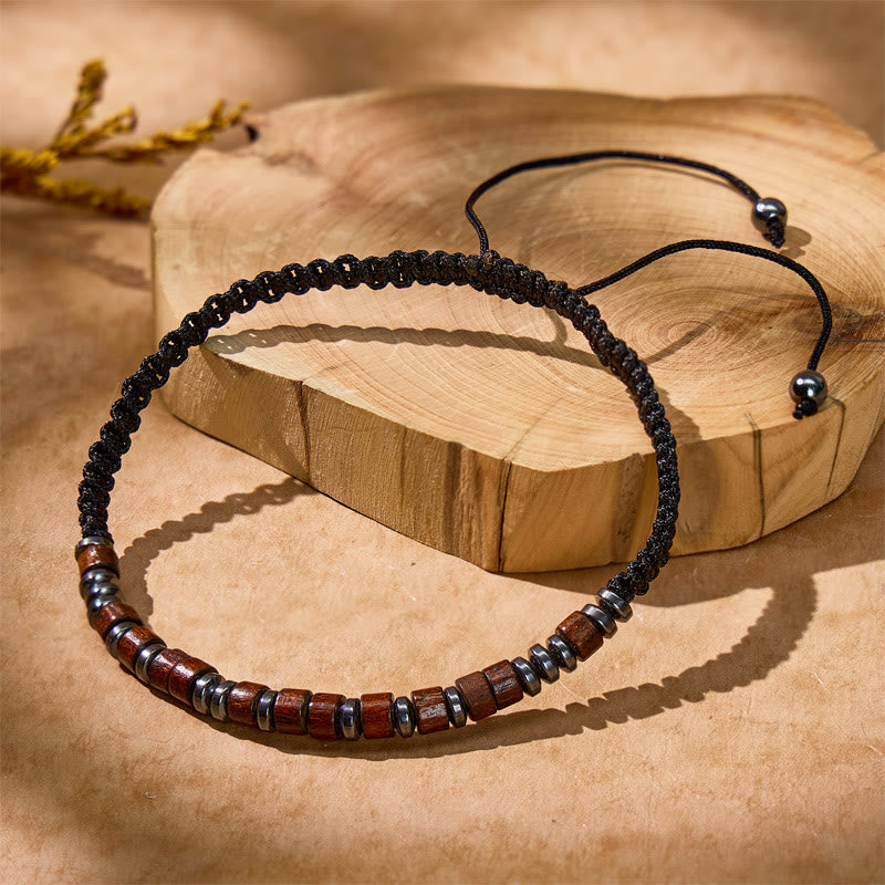 FuAttract Grounding Balance Protection Morse Code Wood-Spaced Magnetic Beads Bracelet - Adjustable - image 0
