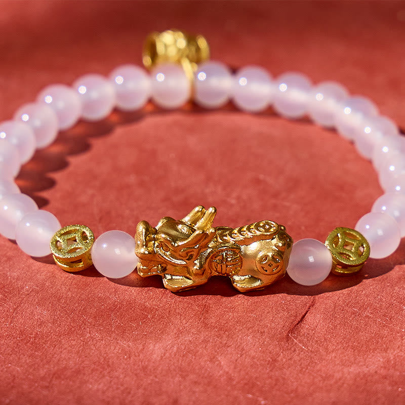 FuAttract Emotional Balance & Wealth Protection Red & White Agate Pixiu Bracelet - image 9