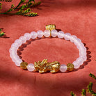 FuAttract Emotional Balance & Wealth Protection Red & White Agate Pixiu Bracelet - White - image 1