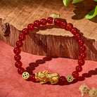 FuAttract Emotional Balance & Wealth Protection Red & White Agate Pixiu Bracelet - image 2