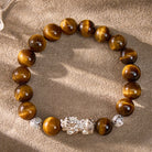 FuAttract Courage Protection – Black Obsidian Tiger's Eye Malachite S999 Silver Pixiu Bracelet - image 8