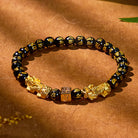 FuAttract Energy Courage Malachite Black Obsidian Red Agate Om Mani Padme Hum Pixiu Bracelet - Black Obsidian - image 8