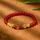 FuAttract Energy Courage Malachite Black Obsidian Red Agate Om Mani Padme Hum Pixiu Bracelet - Red Agate - image 15
