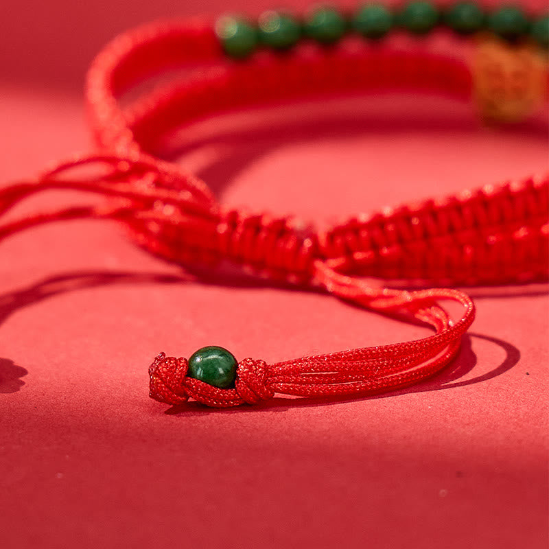 FuAttract Wealth Prosperity Harmony Inner Strength Jade Evil Eye Red String Bracelet - image 4
