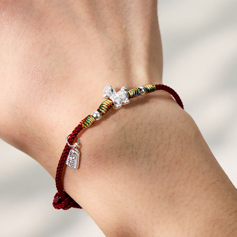 FuAttract Balance & Positive Protection S999 Silver Braided Cord Red String Bracelet - image 3