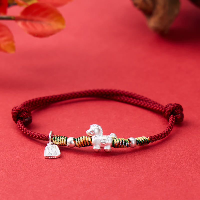 FuAttract Balance & Positive Protection S999 Silver Braided Cord Red String Bracelet - Adjustable - image 0