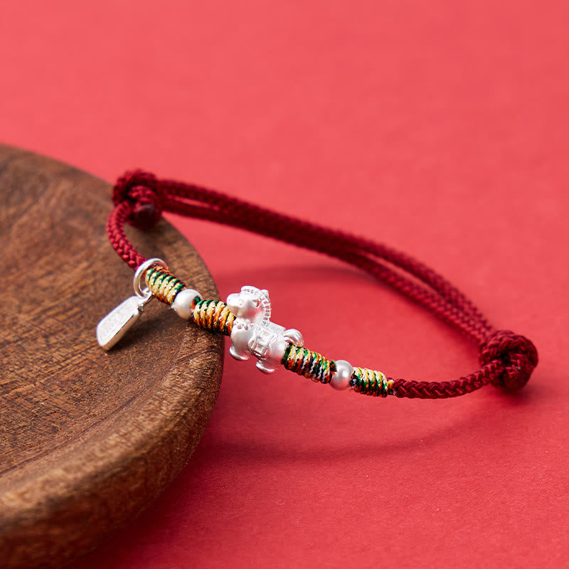 FuAttract Balance & Positive Protection S999 Silver Braided Cord Red String Bracelet - image 2