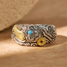 FuAttract Wealth & Protection Turquoise Abundance Ring with Pixiu Coin - image 4