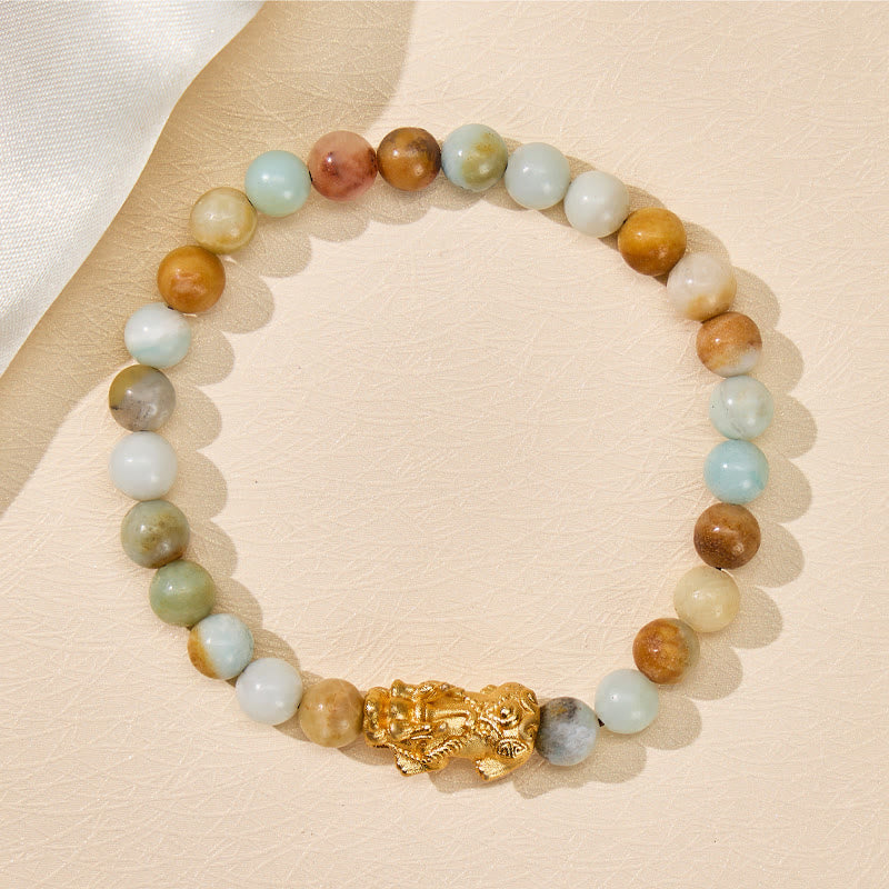 FuAttract Clarity & Prosperity Energy Protection Amazonite Pixiu Bracelet - image 1