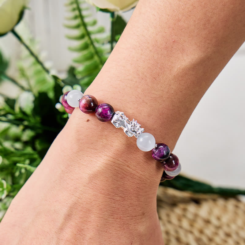 FuAttract Power Focus & Wealth Red Tiger's Eye Cat's Eye S999 Silver Pixiu Bracelet - image 3
