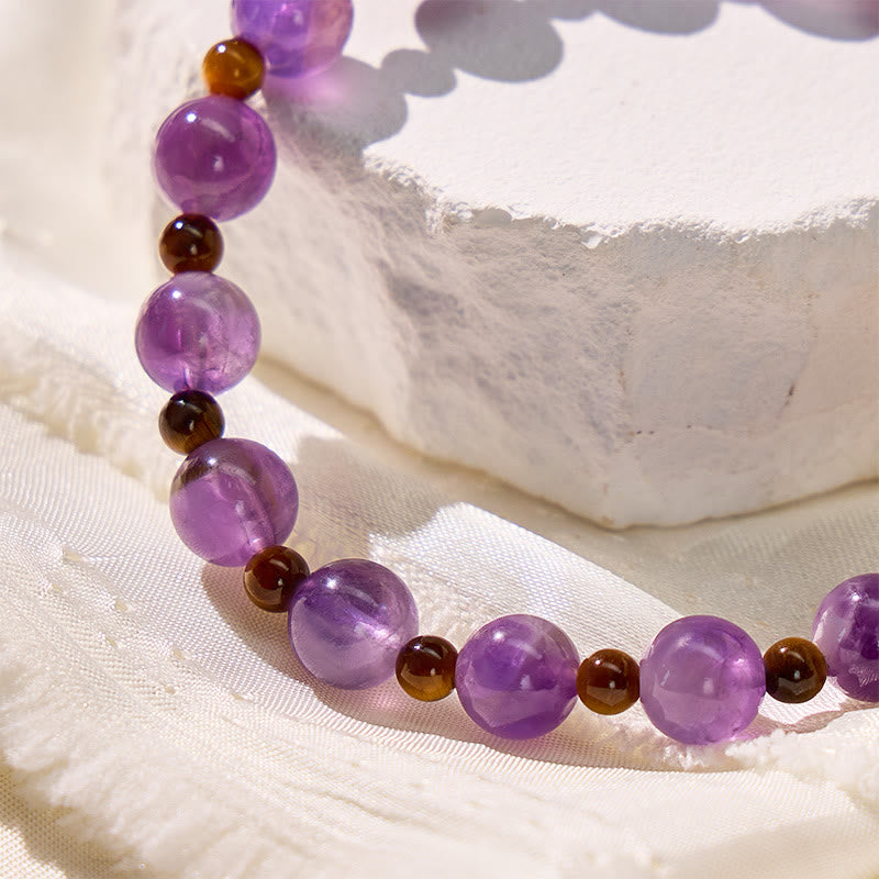 FuAttract Clarity & Courage Amethyst Tiger's Eye Chinese Zodiac Bracelet - image 5