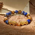 FuAttract Courage & Prosperity Lapis Lazuli Tiger's Eye Citrine Pixiu Bracelet - 10mm - image 0
