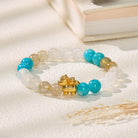 FuAttract Harmony Clarity & Intent White Agate Amazonite Golden Rutilated Quartz Bracelet - 8mm - image 0