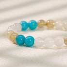 FuAttract Harmony Clarity & Intent White Agate Amazonite Golden Rutilated Quartz Bracelet - image 5
