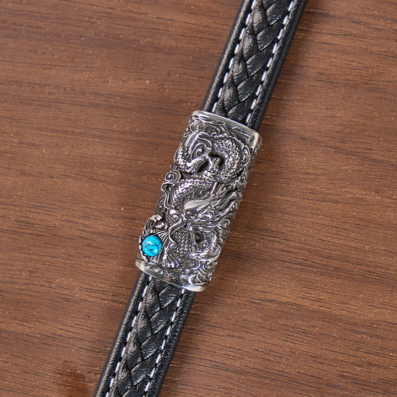FuAttract Strength & Balance Chinese Zodiac Titanium Steel Leather Bracelet  - image 6