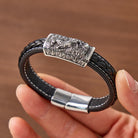 FuAttract Strength & Balance Chinese Zodiac Titanium Steel Leather Bracelet  - image 14