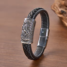FuAttract Strength & Balance Chinese Zodiac Titanium Steel Leather Bracelet  - image 12