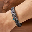 FuAttract Strength & Balance Chinese Zodiac Titanium Steel Leather Bracelet  - image 5