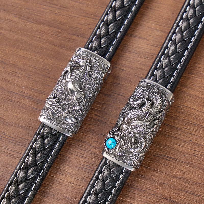 FuAttract Strength & Balance Chinese Zodiac Titanium Steel Leather Bracelet  - image 17