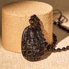 FuAttract Protection & Grounding Zodiac Bodhisattva Black Obsidian Necklace - image 1