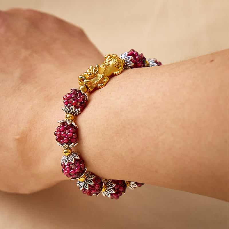 FuAttract Prosperity & Energy Wealth Attraction Garnet Pixiu Bracelet - image 3