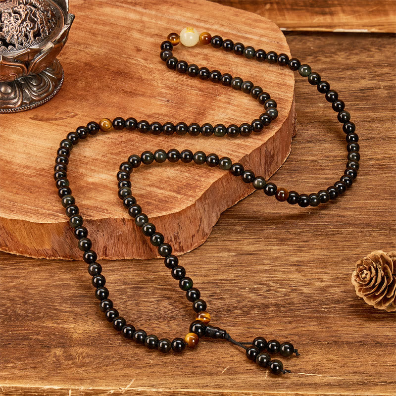 FuAttract Balance & Protection Chinese Zodiac Black Obsidian Luminous Stone Bracelet  - image 4
