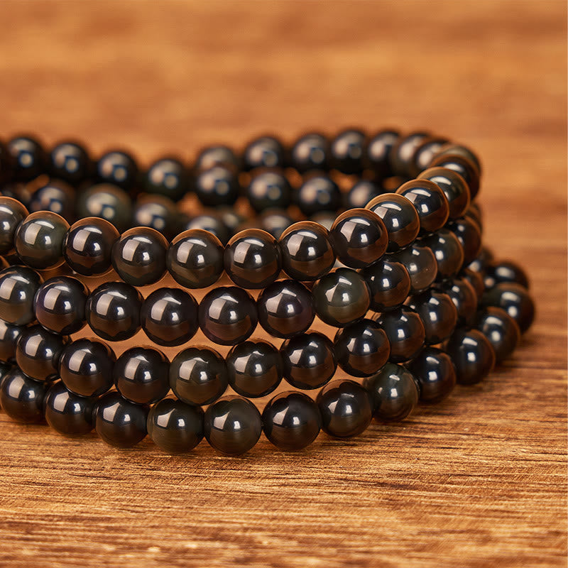 FuAttract Balance & Protection Chinese Zodiac Black Obsidian Luminous Stone Bracelet  - image 7