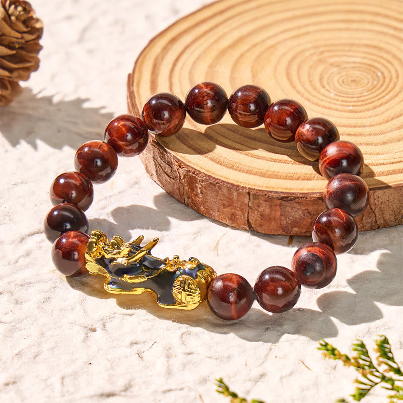 FuAttract Courage Protection Wealth & Power Red Tiger's Eye Pixiu Bracelet - image 3