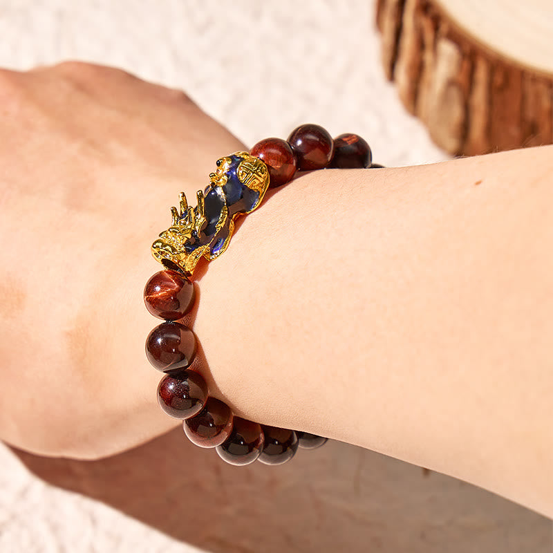 FuAttract Courage Protection Wealth & Power Red Tiger's Eye Pixiu Bracelet - image 5