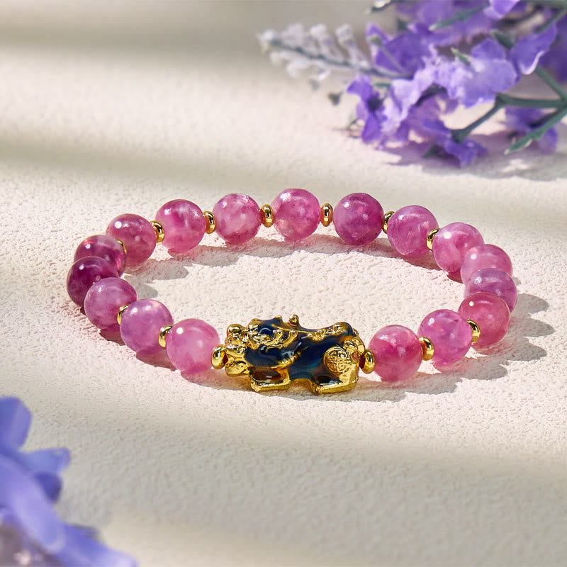 FuAttract Calm Energy & Prosperity Balance Protection Lepidolite Pixiu Bracelet - 8mm - image 0