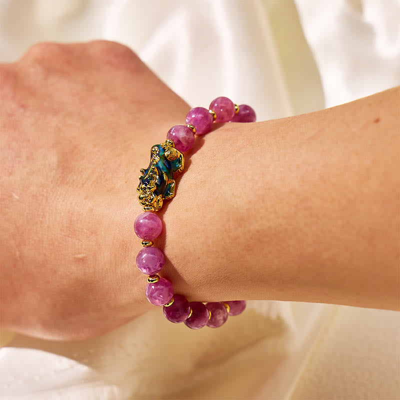 FuAttract Calm Energy & Prosperity Balance Protection Lepidolite Pixiu Bracelet - image 3