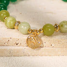 FuAttract Harmony & Growth Chinese Zodiac Green Agate Serpentine Jade Silver Bracelet  - image 5